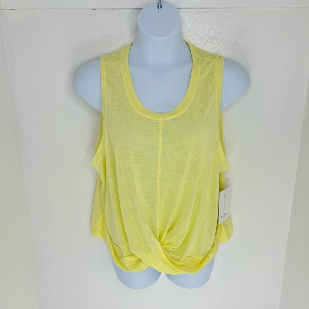 Athleta NWT Breezy Twist Tank Top Size 3X Yellow Lightweight NEW Athleisure - Picture 2 of 14